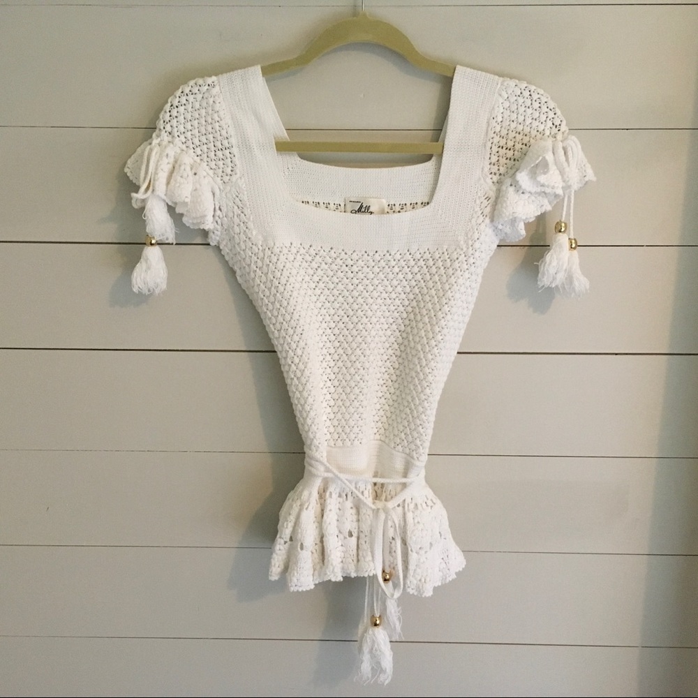 Milly of New York White Knit Sweater